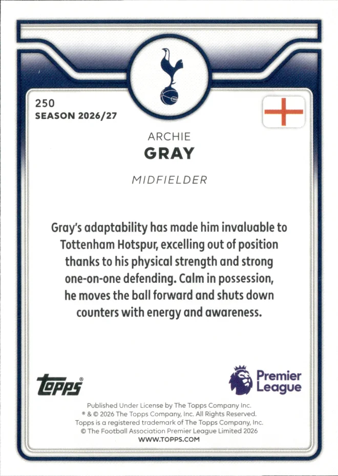 Archie Gray card back