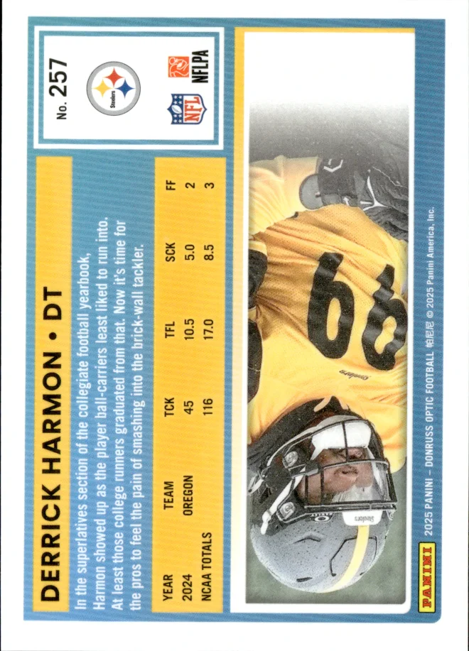 Derrick Harmon card back