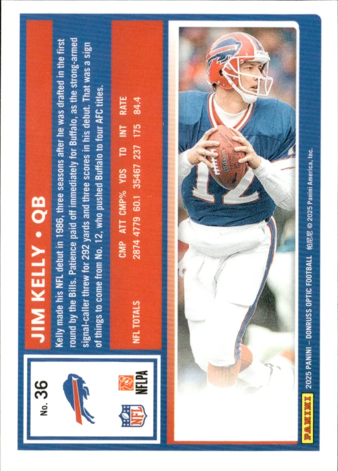 Jim Kelly card back