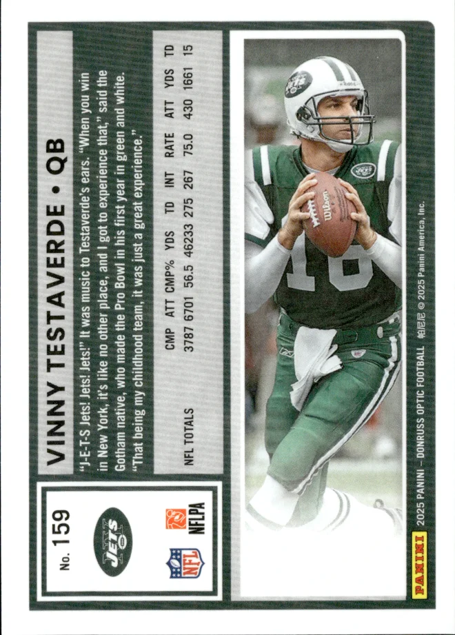 Vinny Testaverde card back