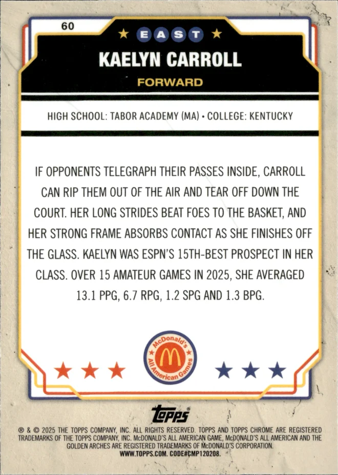 Kaelyn Carroll card back
