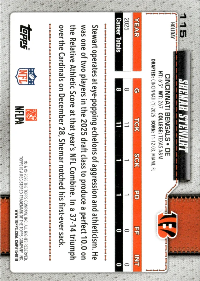 Shemar Stewart card back