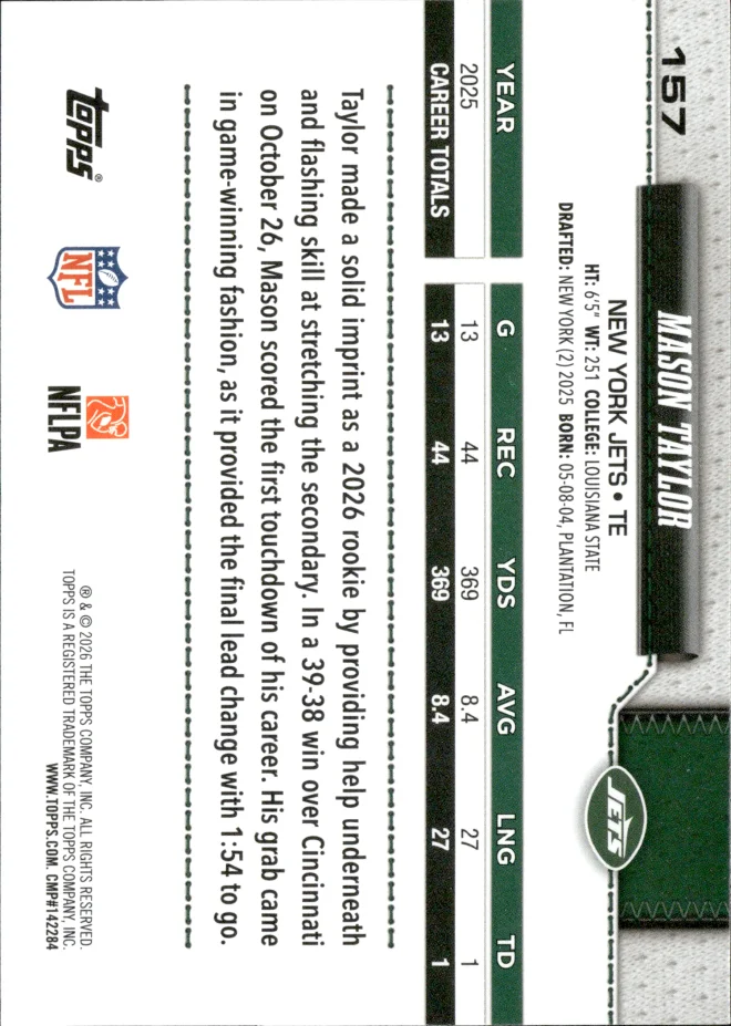 Mason Taylor card back