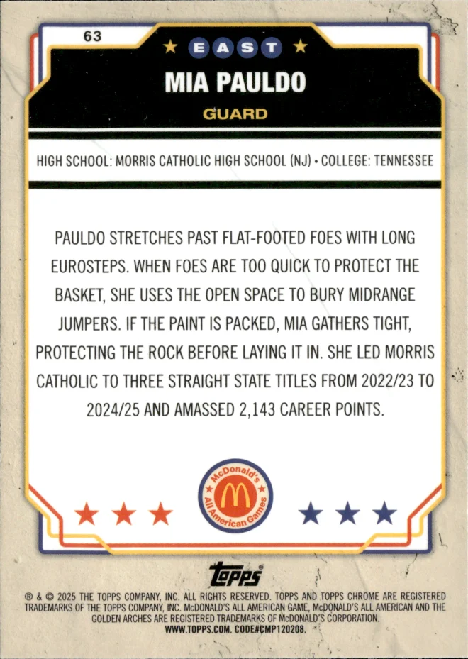 Mia Pauldo card back