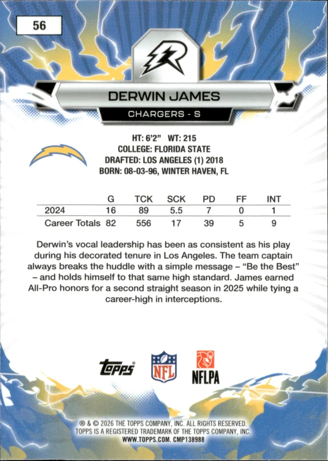 Derwin James card back