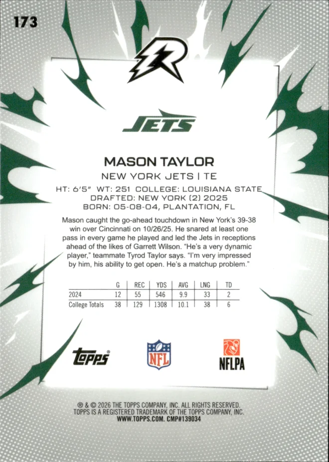 Mason Taylor card back