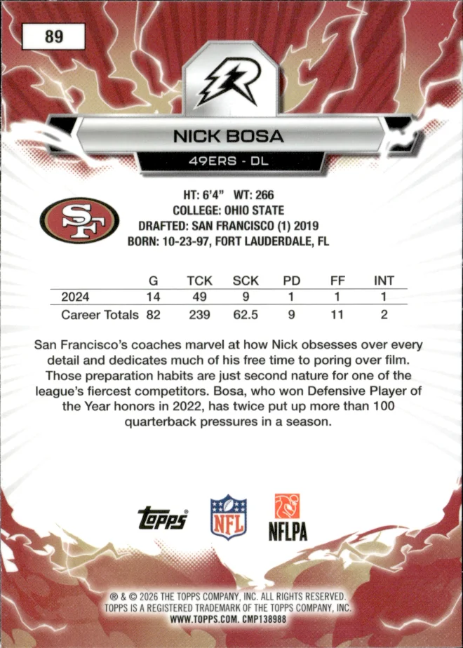 Nick Bosa card back