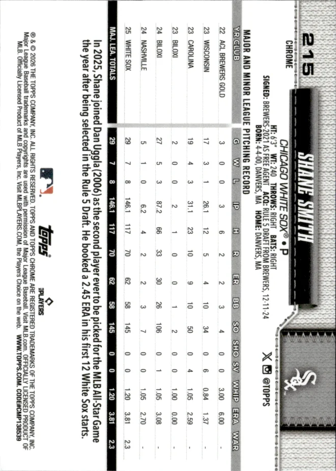 Shane Smith card back