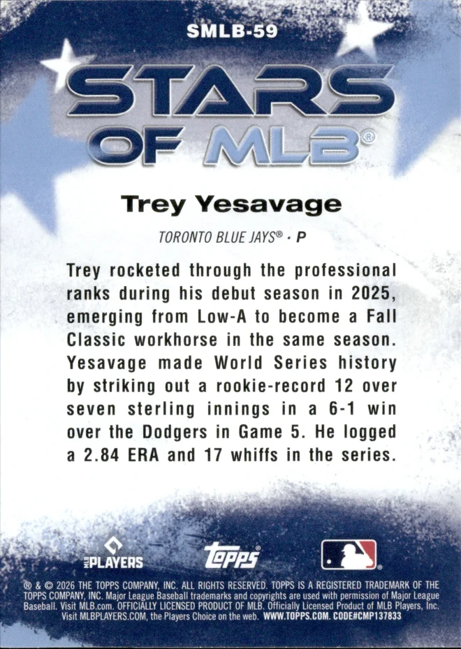 Trey Yesavage card back