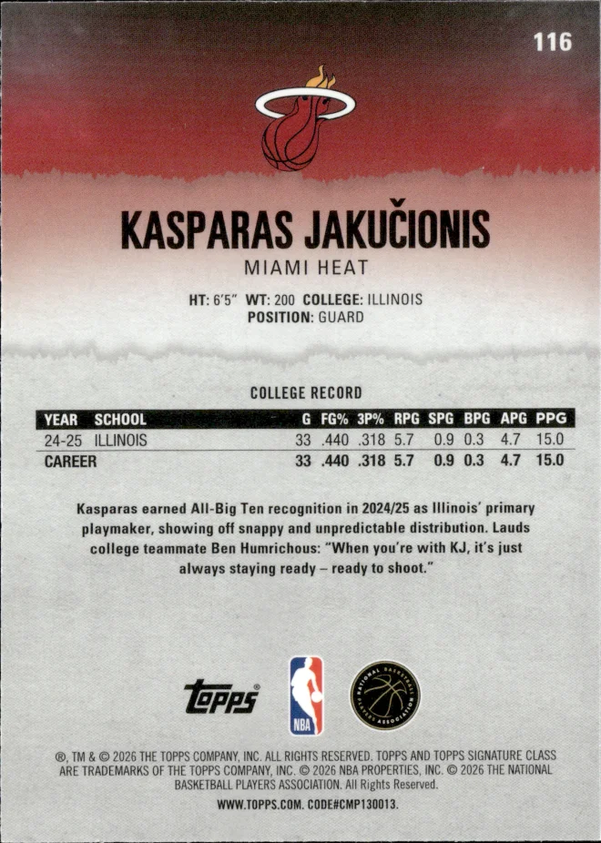 Kasparas Jakučionis card back
