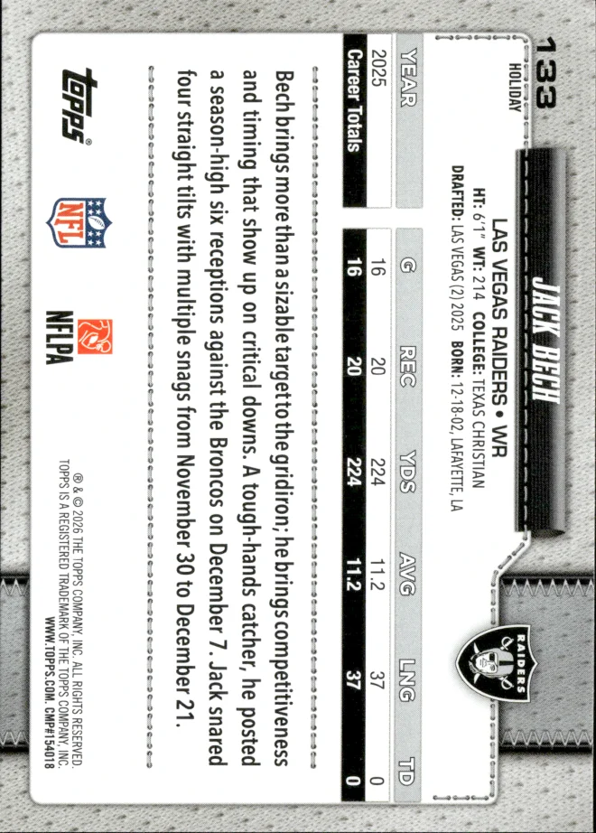 Jack Bech card back
