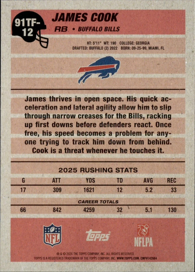 James Cook card back