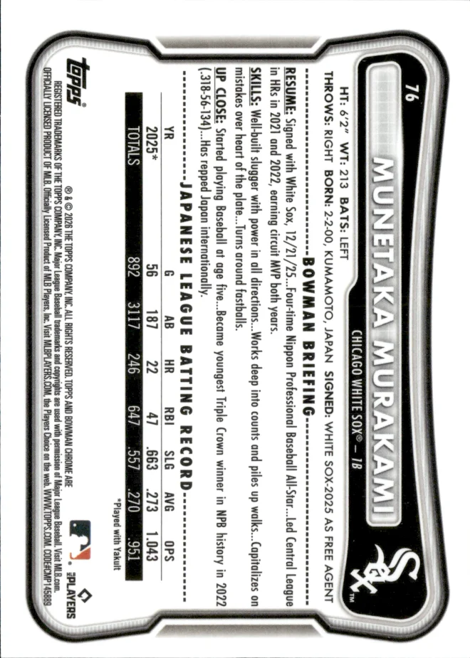 Munetaka Murakami card back