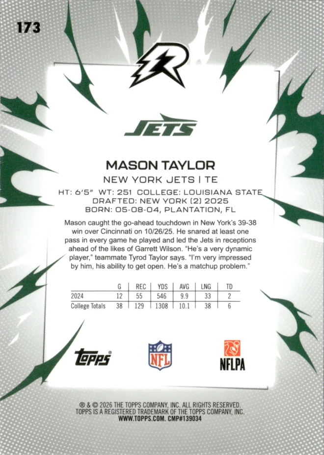 Mason Taylor card back