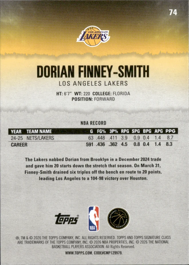 Dorian Finney-Smith card back