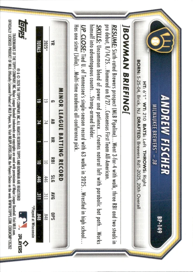 Andrew Fischer card back