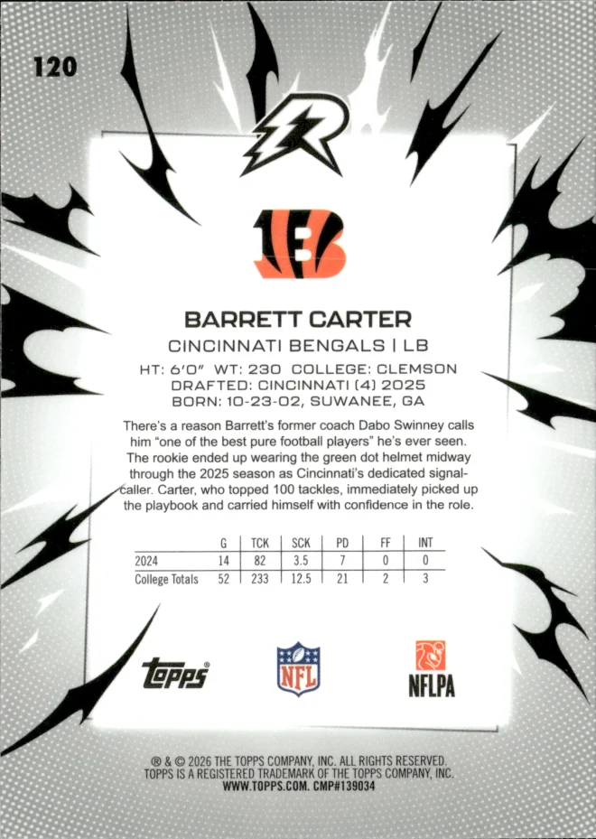 Barrett Carter card back