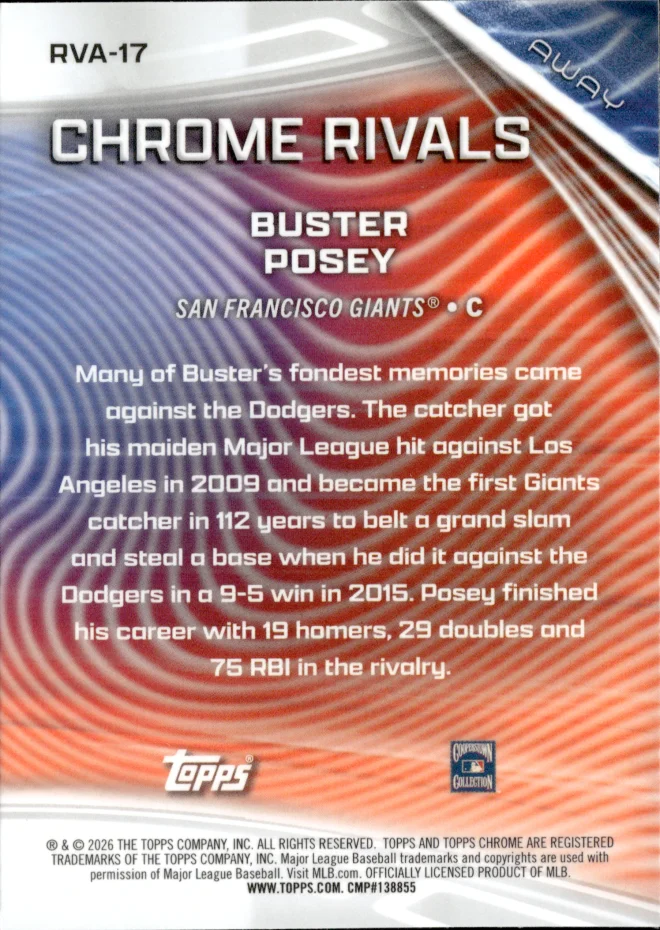 Buster Posey card back