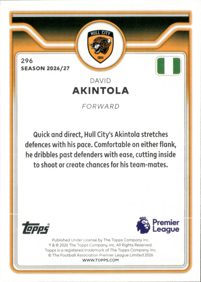 David Akintola card back