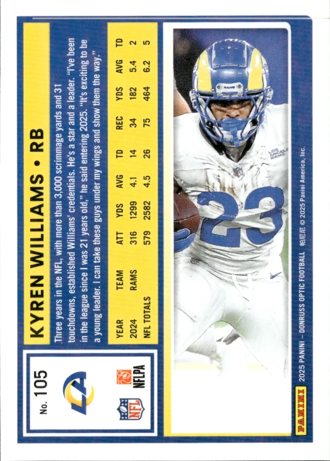 Kyren Williams card back