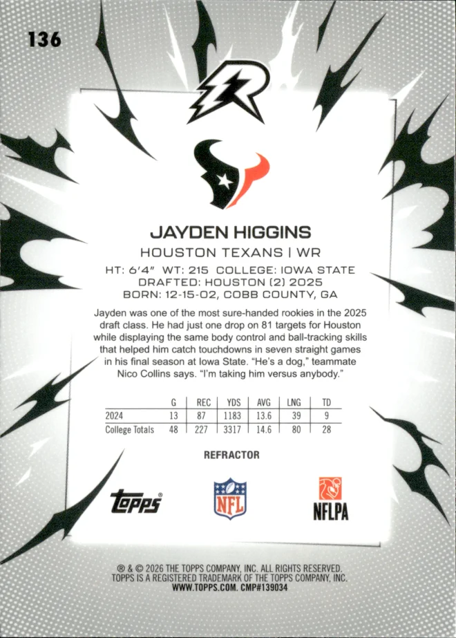 Jayden Higgins card back