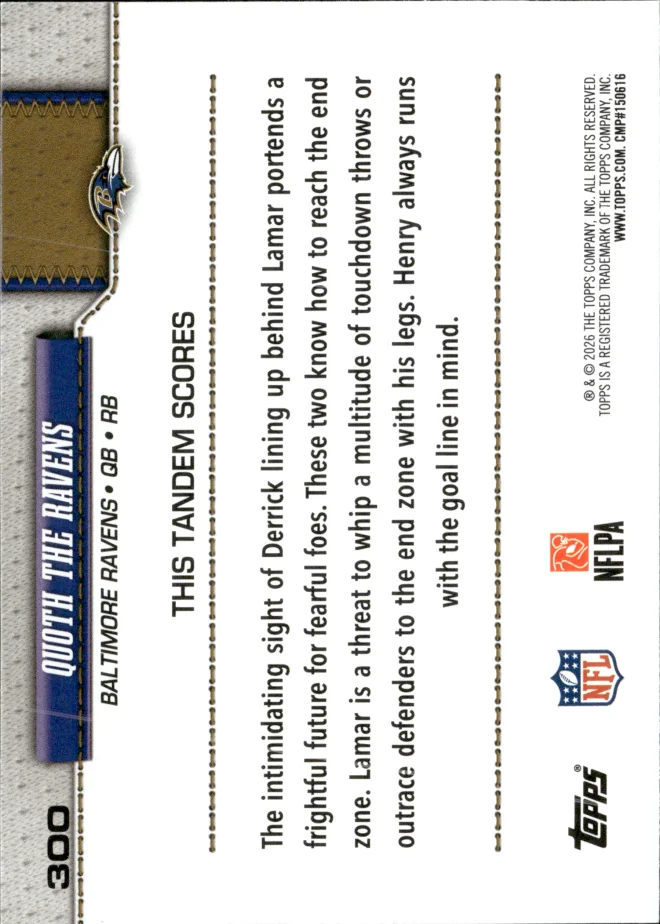 Lamar Jackson / Derrick Henry card back