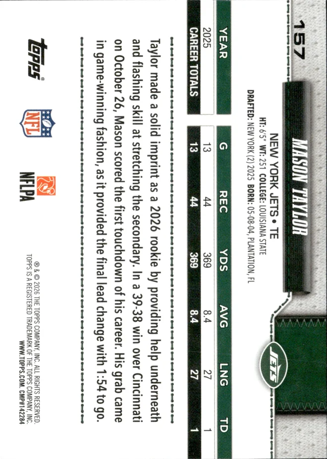 Mason Taylor card back