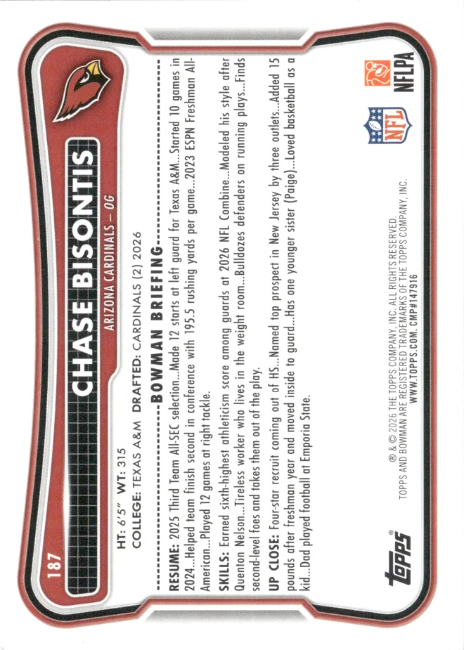 Chase Bisontis card back