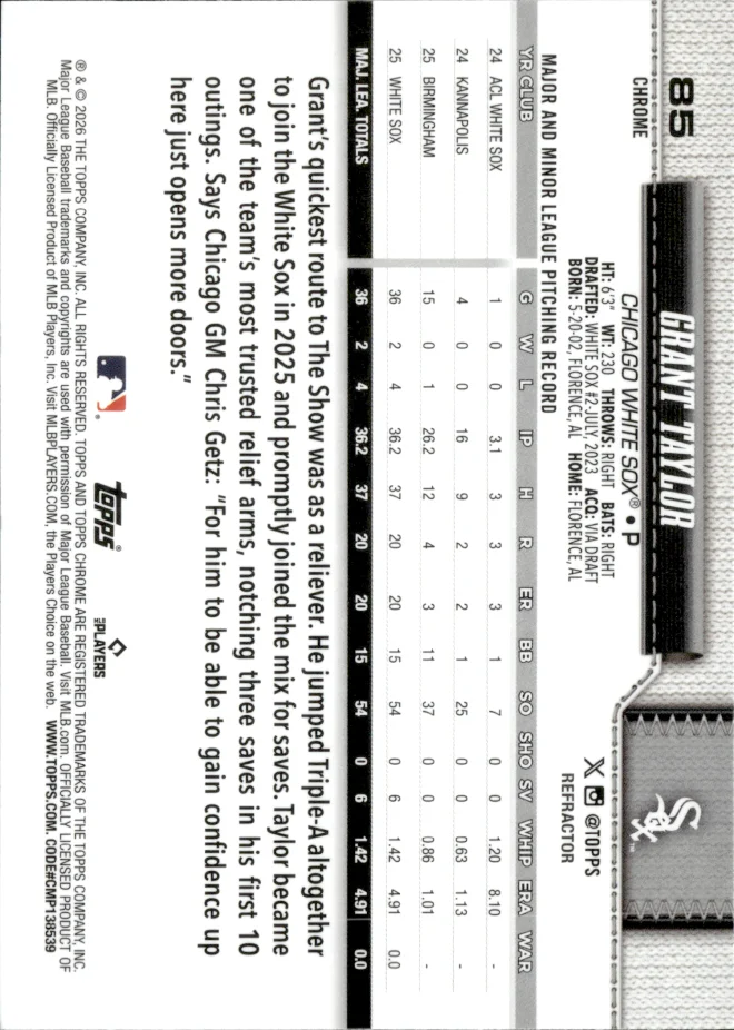 Grant Taylor card back