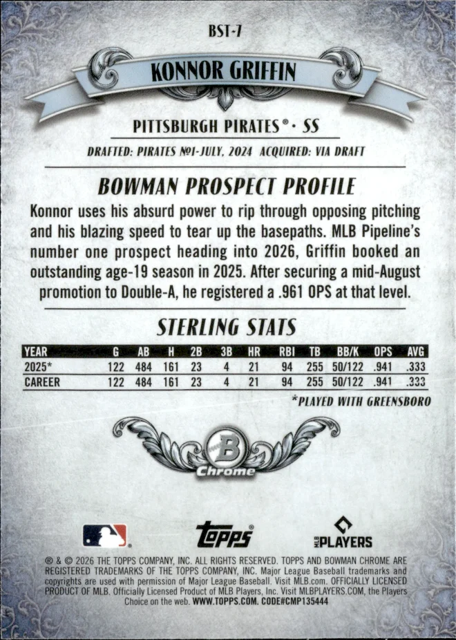 Konnor Griffin card back