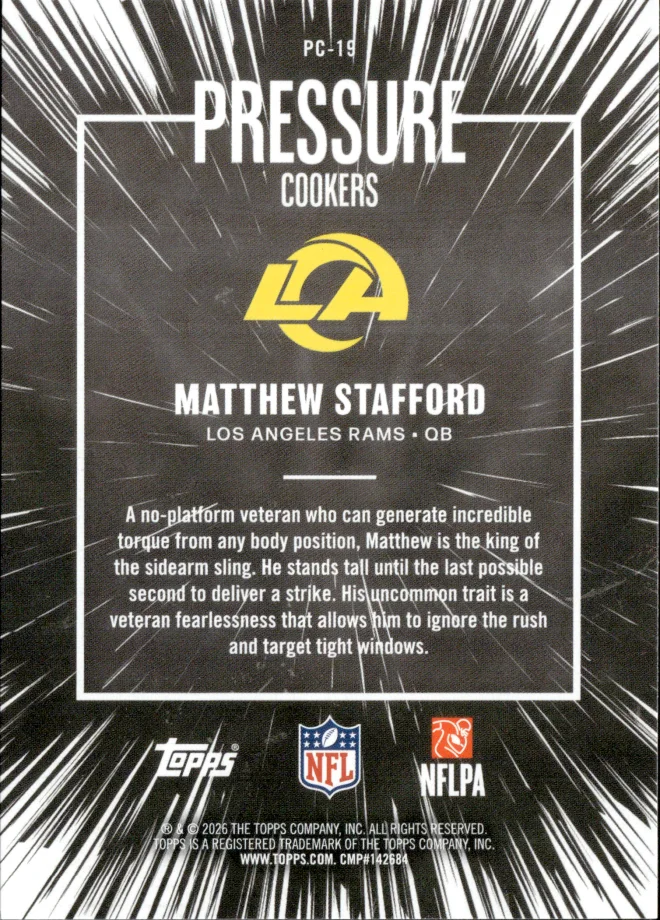 Matthew Stafford card back