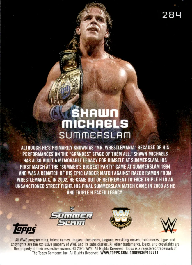 Shawn Michaels card back