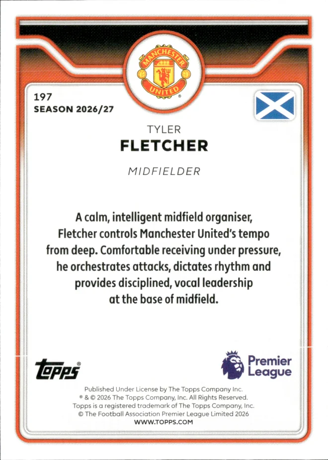 Tyler Fletcher card back