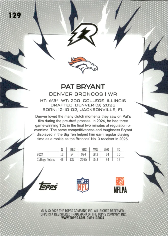 Pat Bryant card back