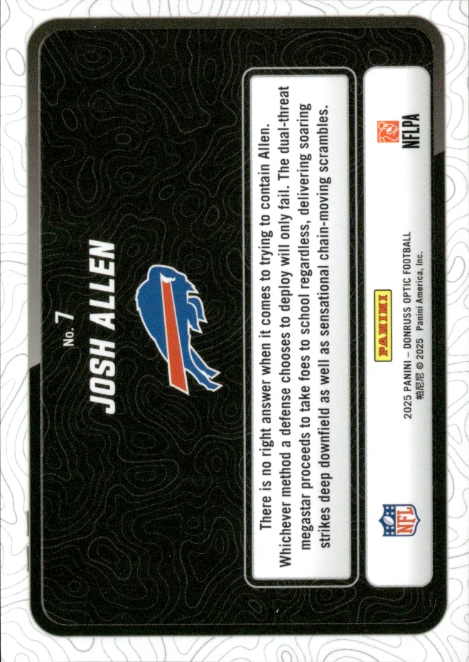 Josh Allen card back