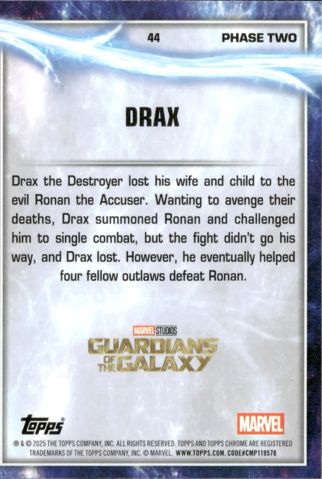 Drax card back