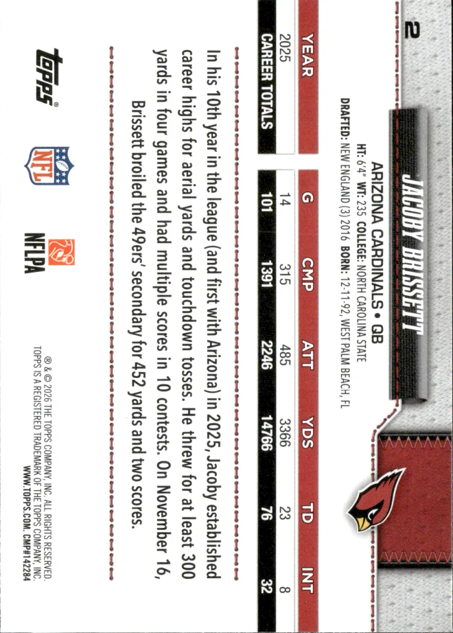 Jacoby Brissett card back