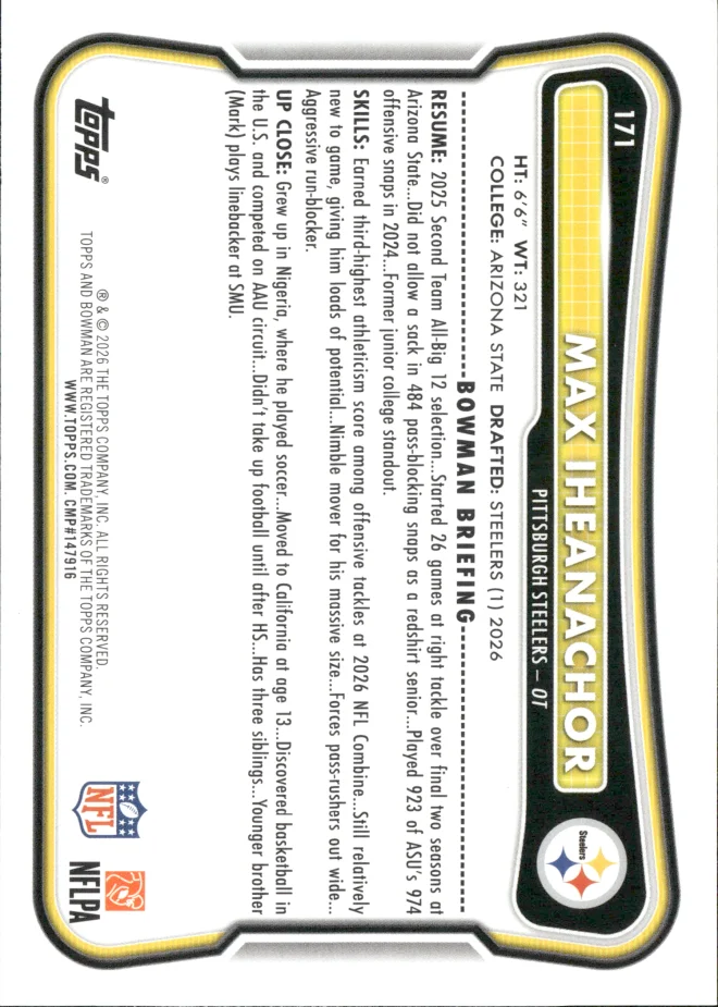 Max Iheanachor card back