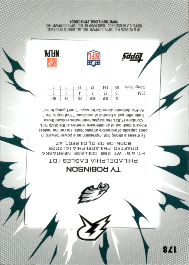 Ty Robinson card back