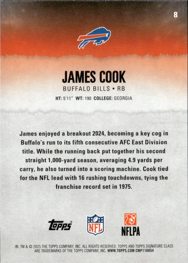 James Cook card back