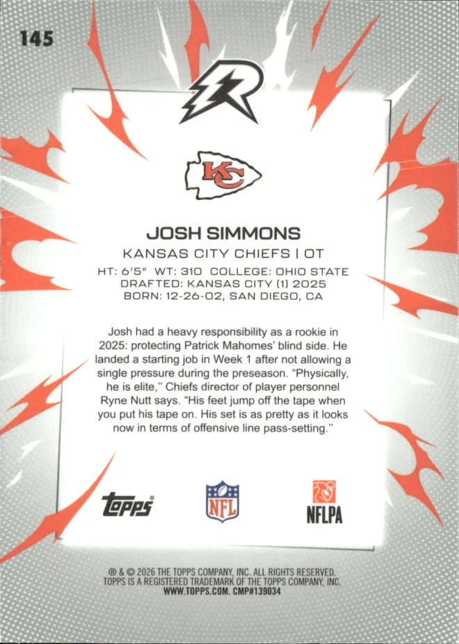 Josh Simmons card back