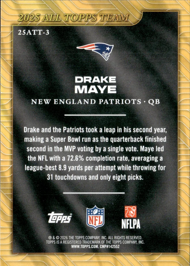Drake Maye card back