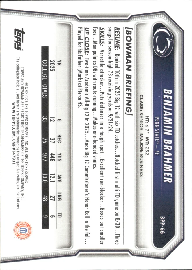 Benjamin Brahmer card back