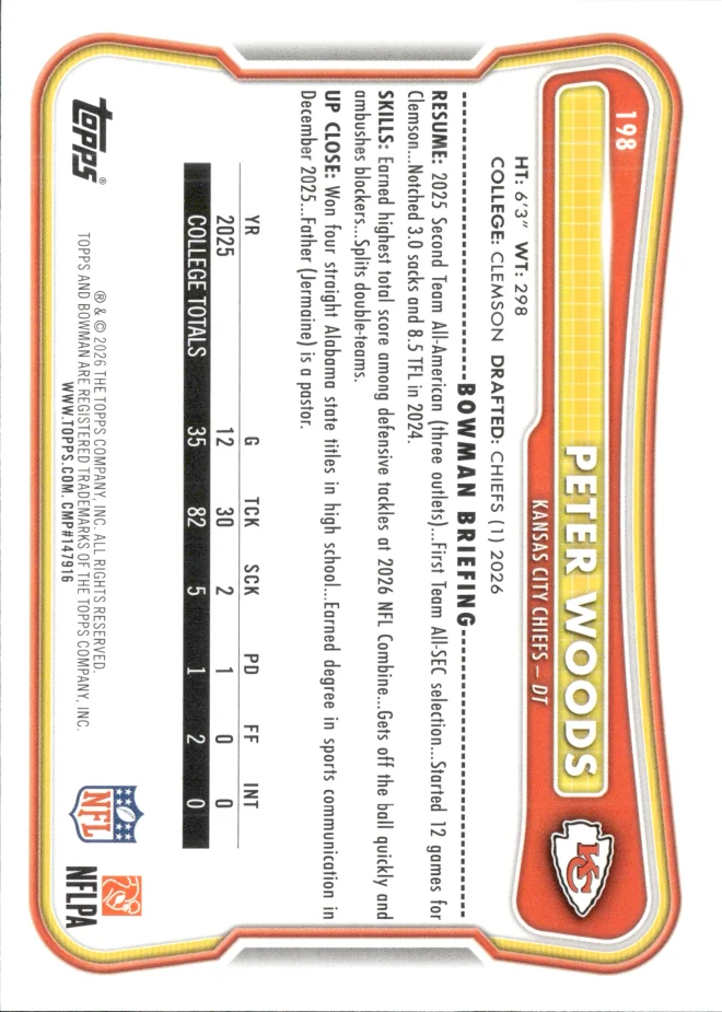 Peter Woods card back