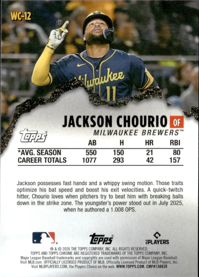 Jackson Chourio card back