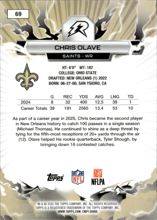 Chris Olave card back