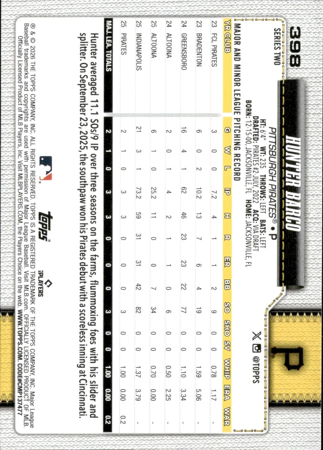Hunter Barco card back