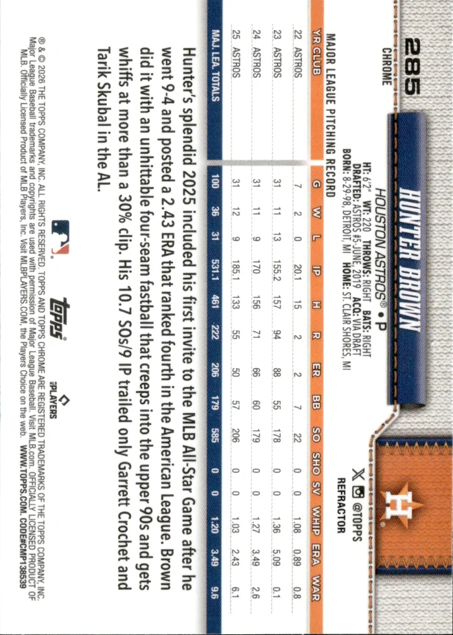 Hunter Brown card back