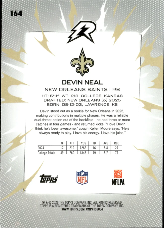 Devin Neal card back