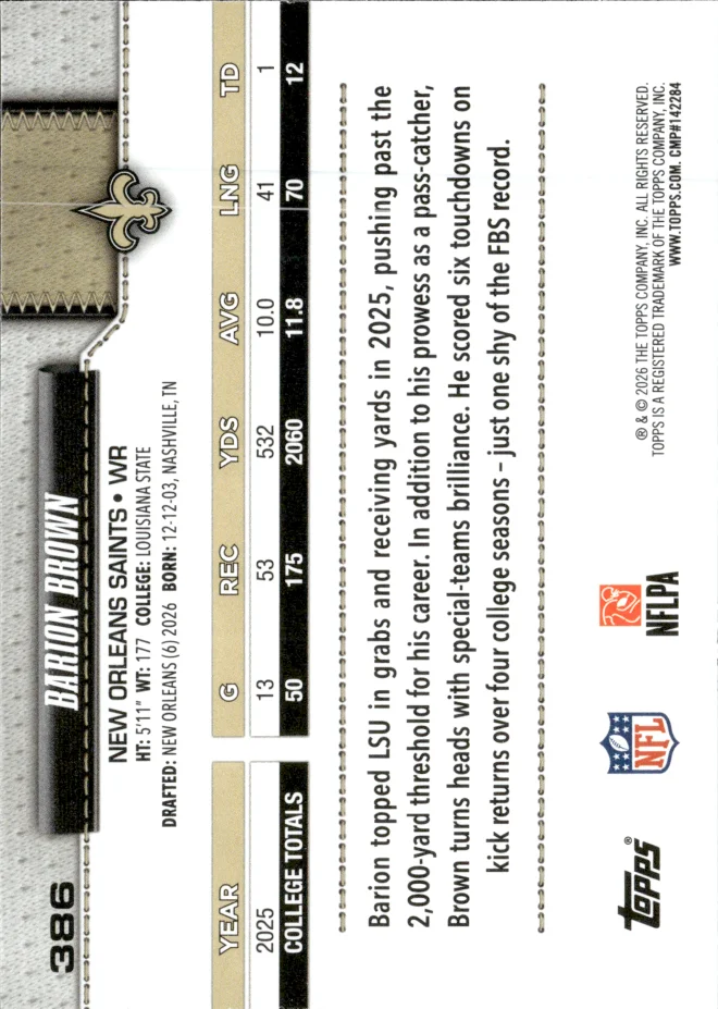 Barion Brown card back